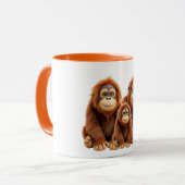 Een orang-oetan familie is te schattig. mok (Voorkant links)