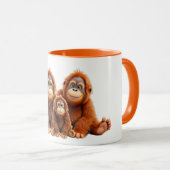 Een orang-oetan familie is te schattig. mok (Voorkant rechts)