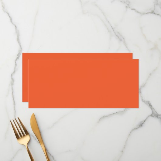 Een oranje achtergrond met een menu (Voorkant / Achterkant in situ)