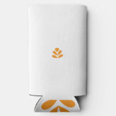 Een oranje bloem op een witte achtergrond seltzer blikjeskoeler (Achterkant)