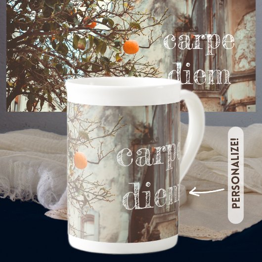Een Oranje boom in een Romantische oude stad Porselein Kop