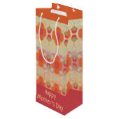 Een Oranje decoratief ontwerp Wijn Cadeautas (Achterkant Gekanteld)