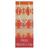 Een Oranje decoratief ontwerp Wijn Cadeautas (Achterkant)