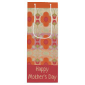 Een Oranje decoratief ontwerp Wijn Cadeautas (Voorkant)