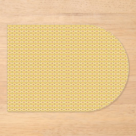 Een oranje en gele achtergrond met cirkels acryl uitnodigingen (Voorkant)