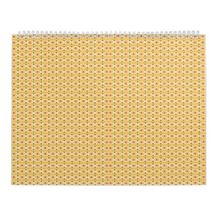 Een oranje en gele achtergrond met cirkels kalender