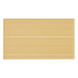 Een oranje en gele achtergrond met cirkels naambadge