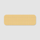 Een oranje en gele achtergrond met cirkels naamplaatje (Voorkant)