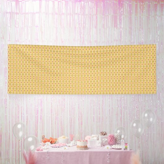 een oranje en gele achtergrond met cirkels spandoek (Feest)