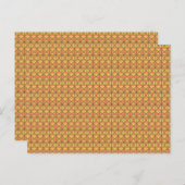 Een oranje en gele achtergrond met een motief briefkaart (Voorkant / Achterkant)