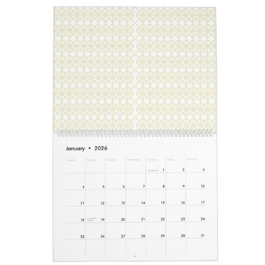 Een oranje en gele achtergrond met kleine stippen kalender (Jan 2026)