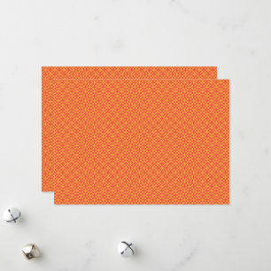 Een oranje en gele achtergrond met kleine vierkant feestdagenkaart