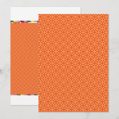 Een oranje en gele achtergrond met kleine vierkant kaart (Voorkant / Achterkant)