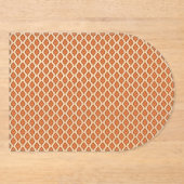 Een oranje en wit geometrisch patroon acryl uitnodigingen (Voorkant)
