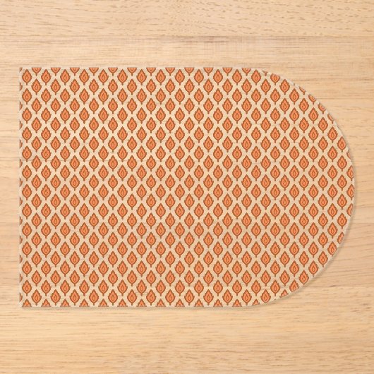 Een oranje en wit geometrisch patroon acryl uitnodigingen (Voorkant)