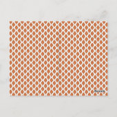 Een oranje en wit geometrisch patroon briefkaart (Achterkant)