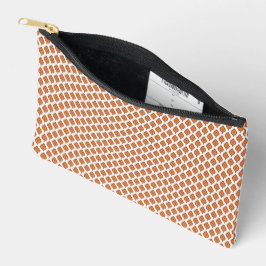 Een oranje en wit geometrisch patroon etui