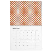 Een oranje en wit geometrisch patroon kalender (Mar 2027)