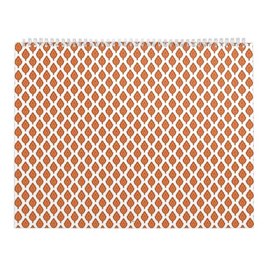 Een oranje en wit geometrisch patroon kalender (Hoes)