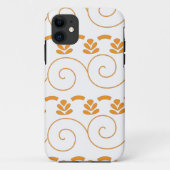 Een oranje en wit patroon met wervelingen erop Case-Mate iPhone case (Achterkant)