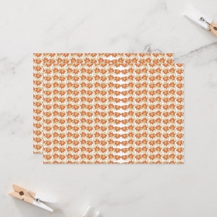 een oranje en wit patroon op een witte achtergrond kaart