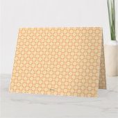 Een oranje en witte achtergrond met een motief bedankkaart (Achterkant)