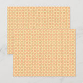 Een oranje en witte achtergrond met een motief briefkaart (Voorkant / Achterkant)