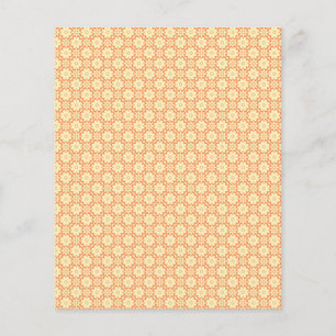 Een oranje en witte achtergrond met een motief flyer