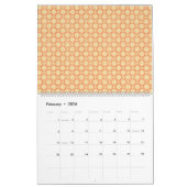 Een oranje en witte achtergrond met een motief kalender (Feb 2026)