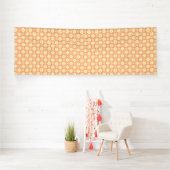 Een oranje en witte achtergrond met een motief spandoek (Insitu)