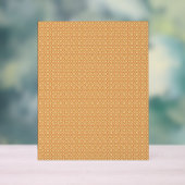 Een oranje en witte achtergrond met kleine vierkan acryl bord (Neutraal)