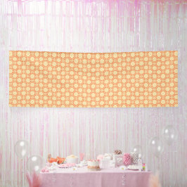 Een oranje en witte achtergrond met kleine vierkan spandoek