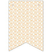 een oranje en witte achtergrond met krullen vlaggetjes (Tweede vlag)