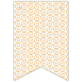 een oranje en witte achtergrond met krullen vlaggetjes (Eerste vlag)