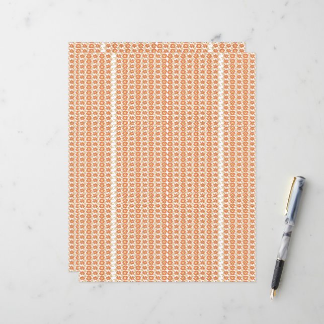 Een oranje en witte gestreepte achtergrond met kle (Voorkant / Achterkant in situ)