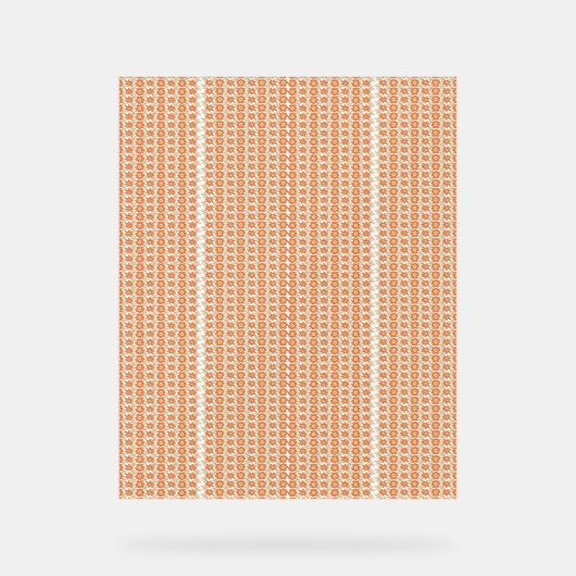 Een oranje en witte gestreepte achtergrond met kle acryl bord (Voorkant)