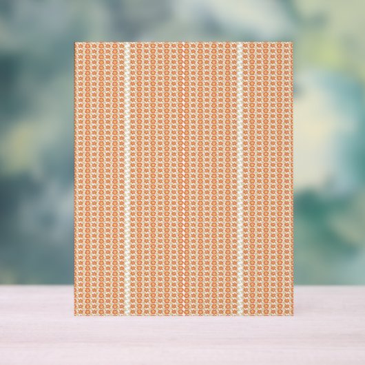 Een oranje en witte gestreepte achtergrond met kle acryl bord (Neutraal)