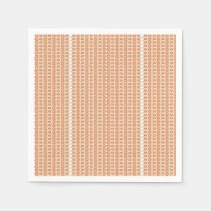 Een oranje en witte gestreepte achtergrond met kle servet