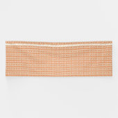 Een oranje en witte gestreepte achtergrond met kle spandoek (Horizontaal)