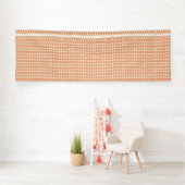 Een oranje en witte gestreepte achtergrond met kle spandoek (Insitu)