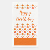 Een Oranje en witte verjaardag Servet (Voorkant)