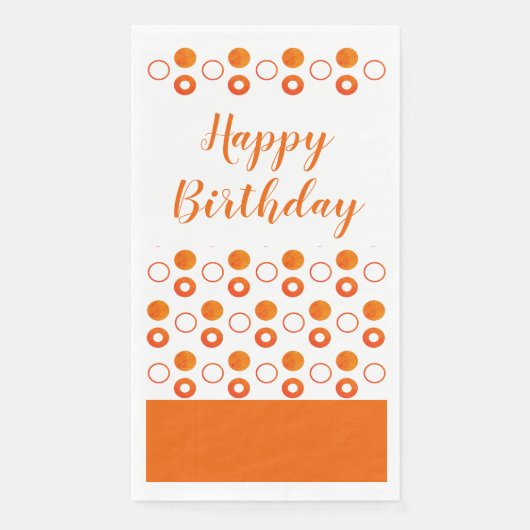 Een Oranje en witte verjaardag Servet (Voorkant)