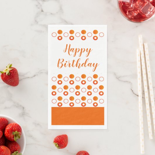 Een Oranje en witte verjaardag Servet (Insitu)