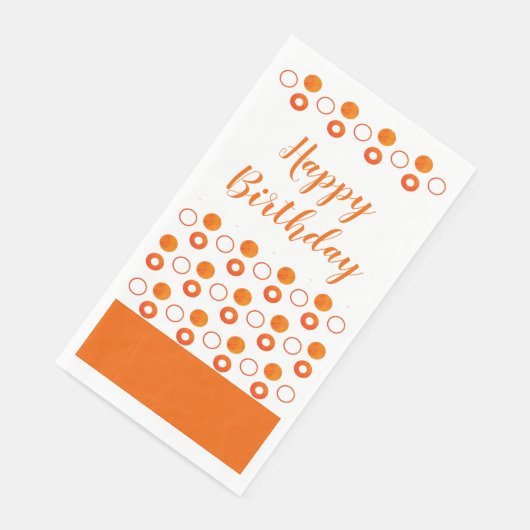 Een Oranje en witte verjaardag Servet (Hoek)