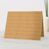 Een oranje, geel en bruin symmetrisch patroon w kaart (Voorkant)