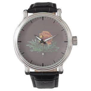 Een Oranje goudsbloem met gele tips Horloge