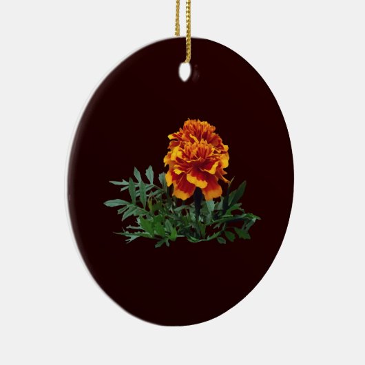 Een Oranje goudsbloem met gele tips Keramisch Ornament (Rechts)