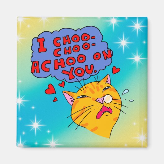 Een Oranje kat kiezen voor je grappige tekst Magneet (Voorkant)