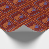 Een Oranje katje en de motorkap op maat Cadeaupapier (Hoek)