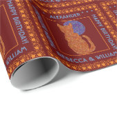 Een Oranje katje en de motorkap op maat Cadeaupapier (Rol Hoek)